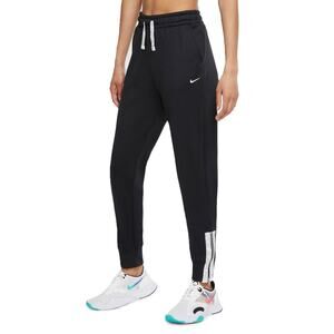Nike Dri-Fit Therma Taping Logo Sweatpants Ankle Zip Joggers Black White Large